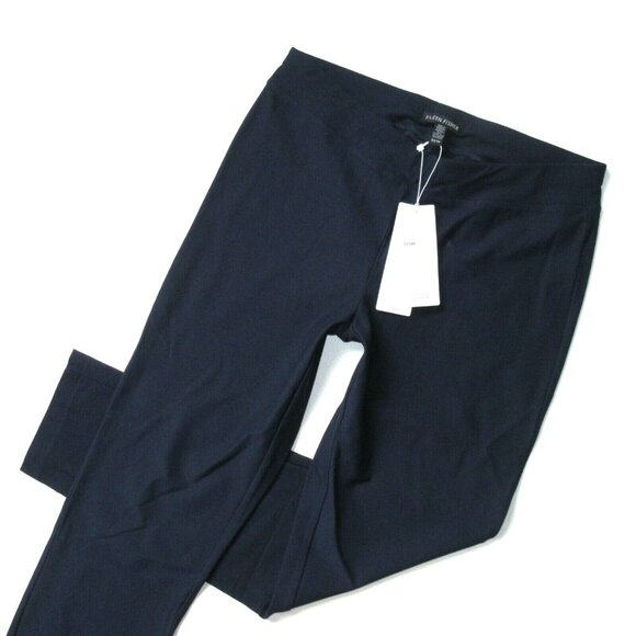NWT Eileen Fisher Washable Stretch Crepe in Midnight Slim Ankle Pull-on Pants PP - Picture 2 of 6